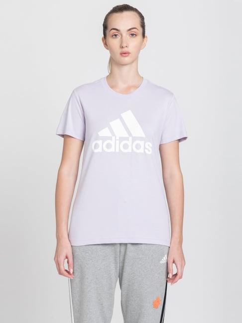 adidas purple cotton printed t-shirt