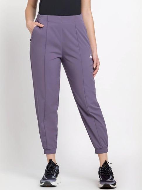 adidas purple high rise sports joggers