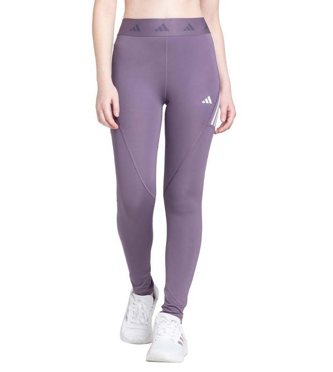 adidas purple logo fitted tights