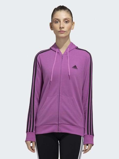 adidas purple striped hoodie