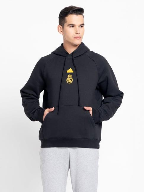 adidas real black loose fit hooded sweatshirt