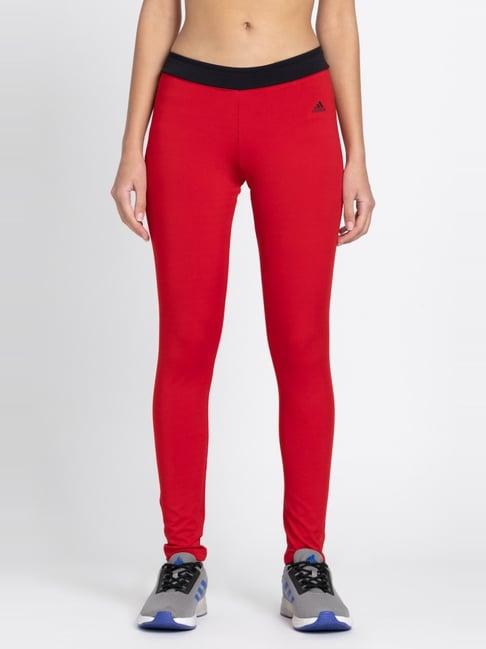 adidas red mid rise tights