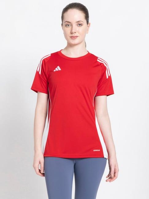 adidas red printed sports t-shirt
