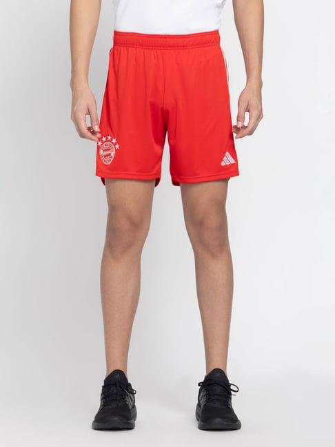 adidas red regular fit printed sports shorts