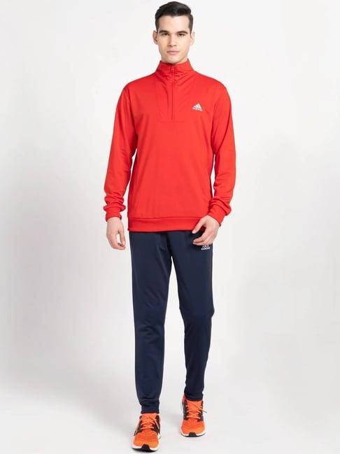 adidas red regular fit tracksuit