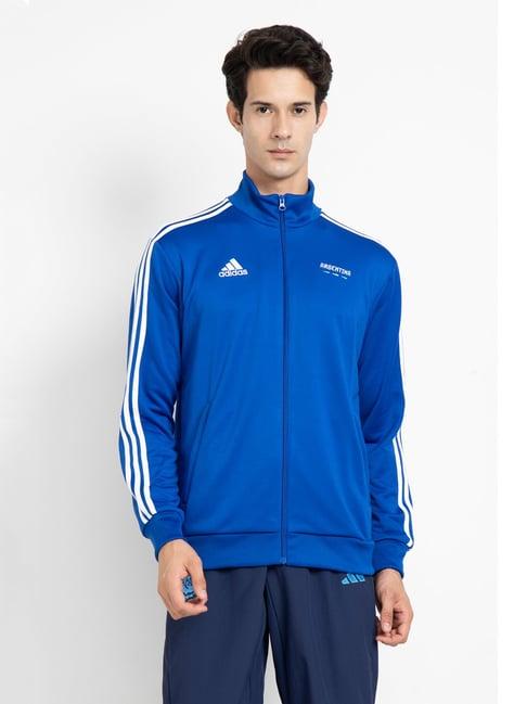 adidas royal blue regular fit high neck argentina track top