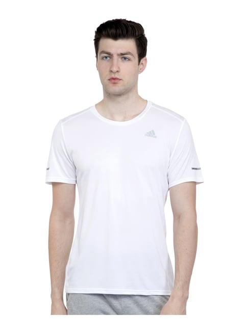 adidas run tee m white regular fit t-shirt