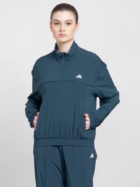 adidas teal blue training track jacket