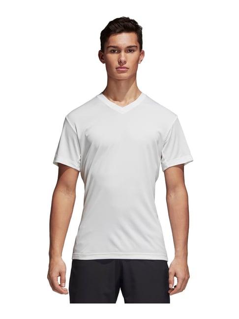 adidas unctl clmch tee white regular fit self pattern t-shirt