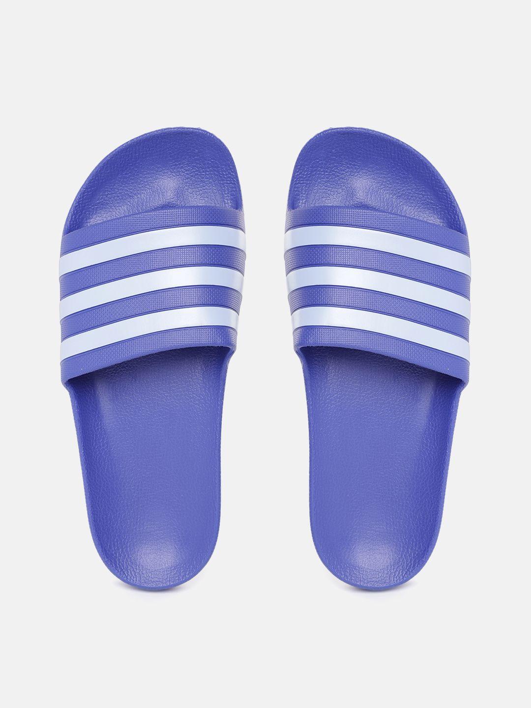 adidas unisex striped sliders