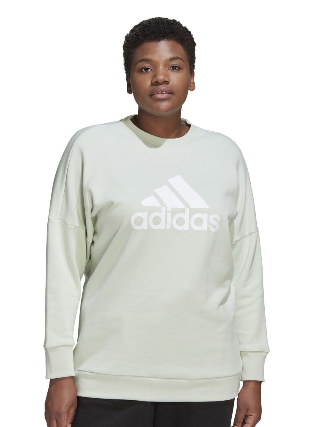 adidas w fi bos crew brand logo printed crew neck pullover pure cotton sweatshirt