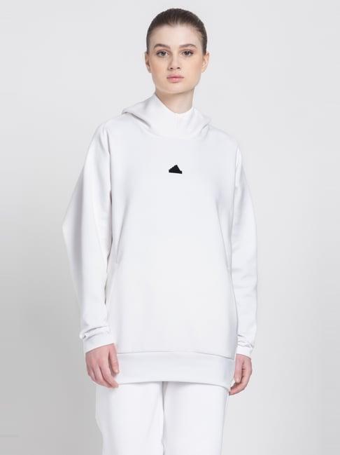 adidas white cotton sports hoodie