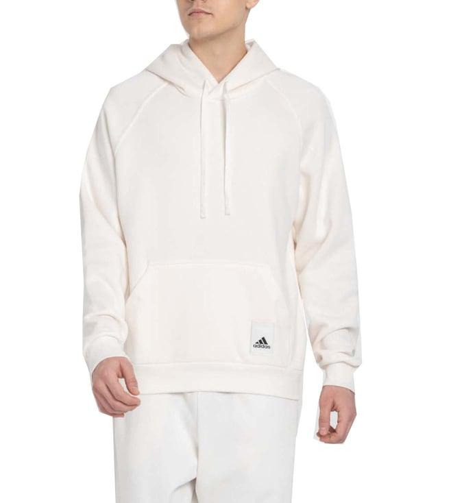 adidas white logo regular fit hoodie
