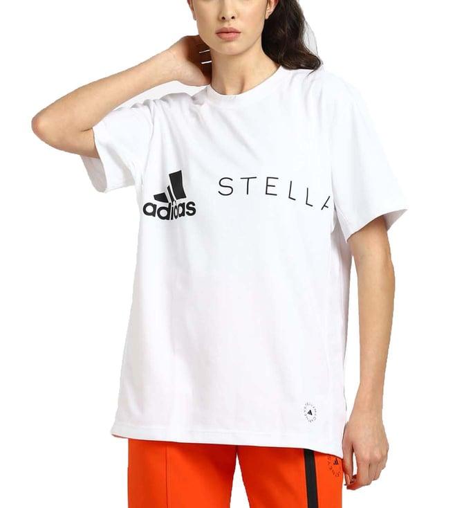 adidas white printed loose fit t-shirt