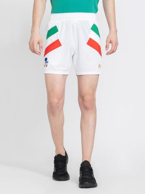 adidas white regular fit figc icon sports shorts