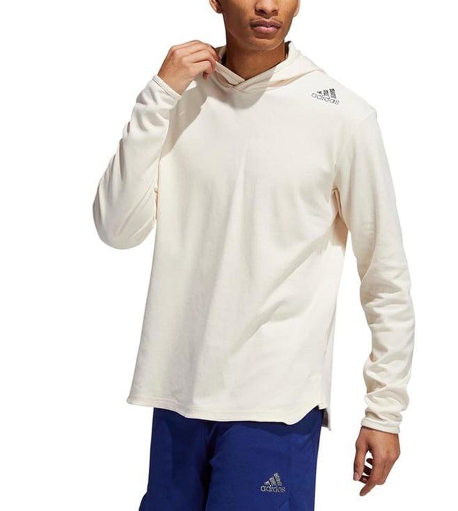 adidas white regular fit hoodie
