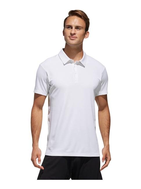 adidas white regular fit polo t-shirt