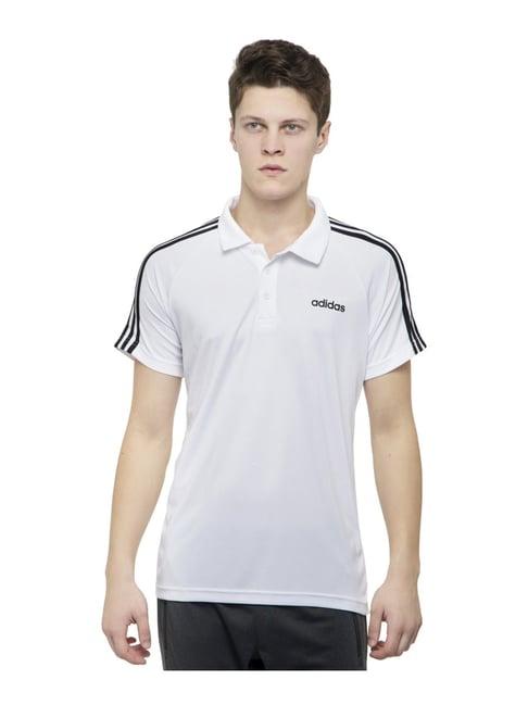 adidas white regular fit polo t-shirt