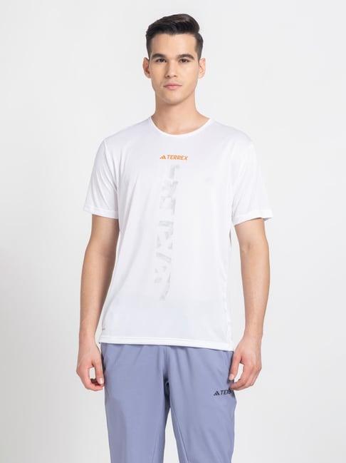 adidas white regular fit printed t-shirt