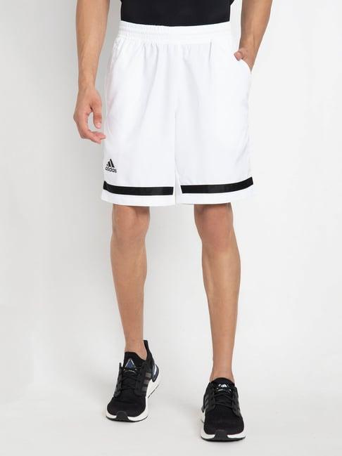 adidas white regular fit sports shorts