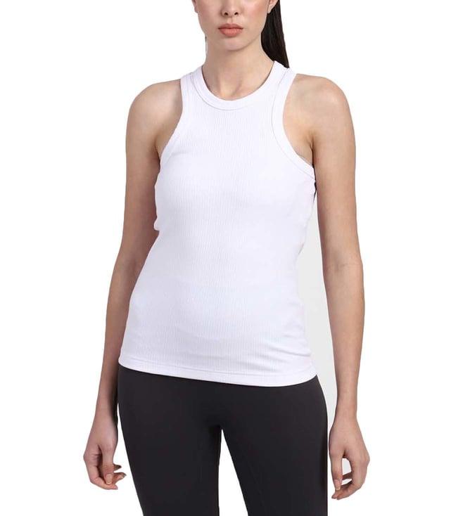 adidas white slim fit tank top