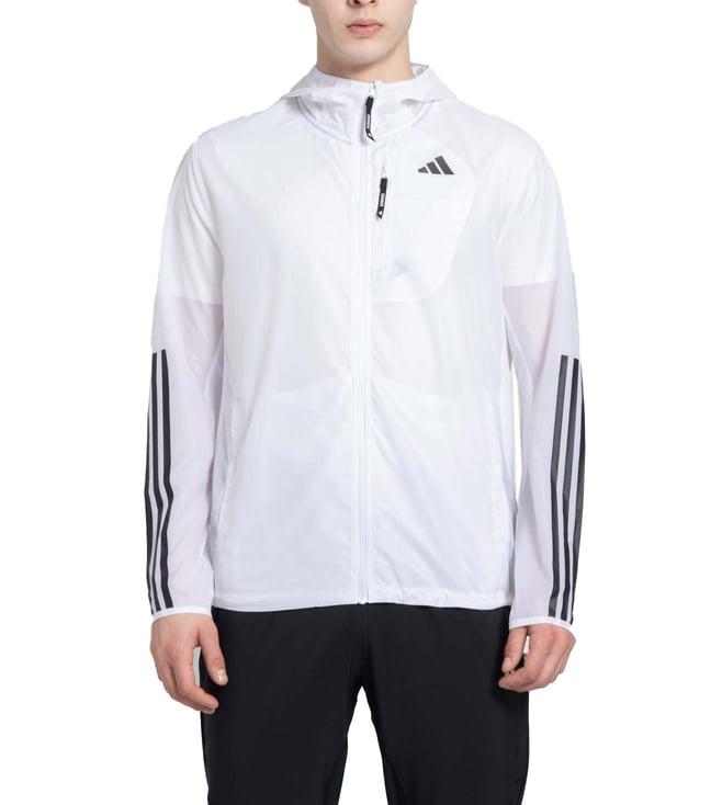 adidas white stripes slim fit sports jacket