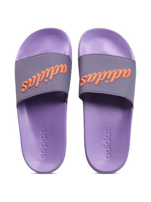 adidas women's adilette shower purple slides