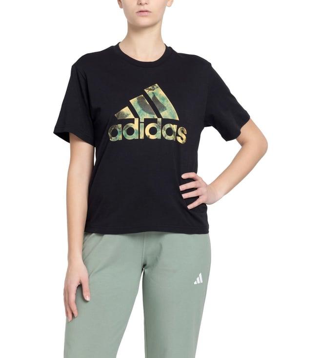 adidas women's black w aop regular fit t-shirt