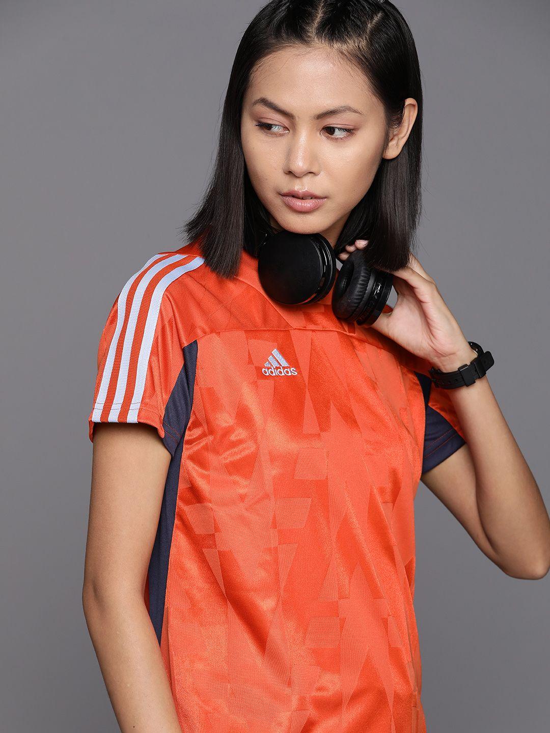 adidas women 3-striped printed t-shirt