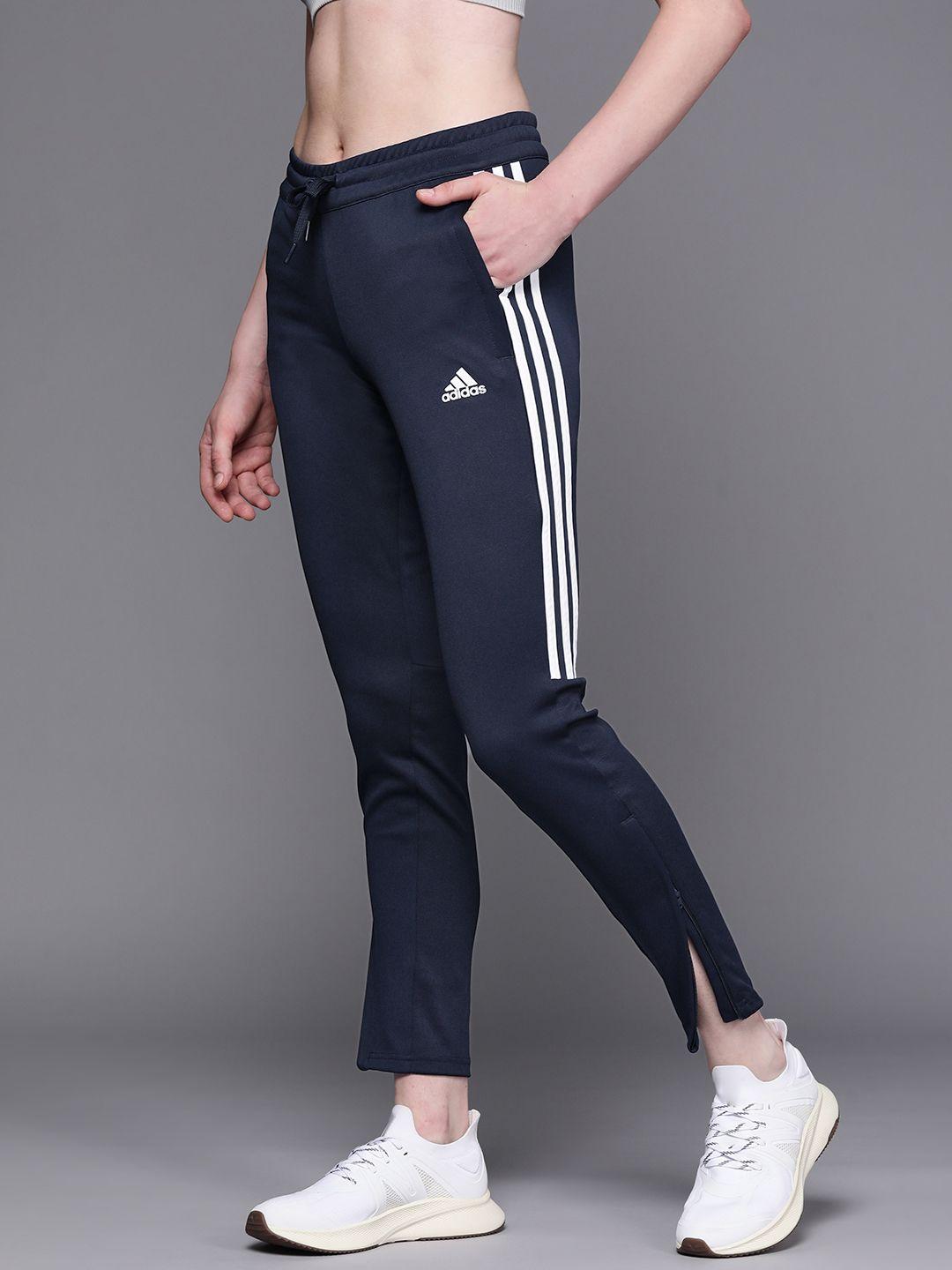 adidas women 3-stripes aeroready sereno track pants with zipper hem