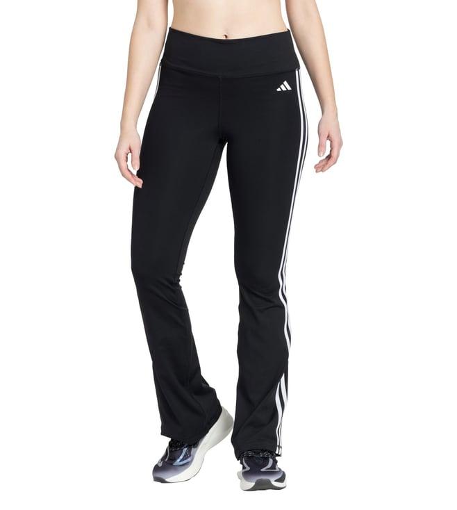 adidas women black te 3s flared training tights