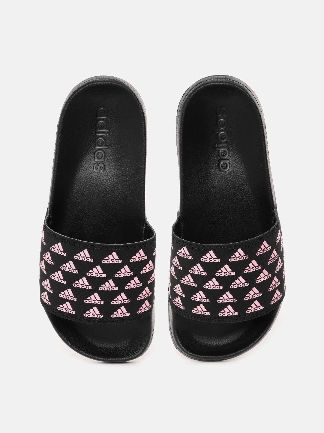 adidas women brand logo print sliders