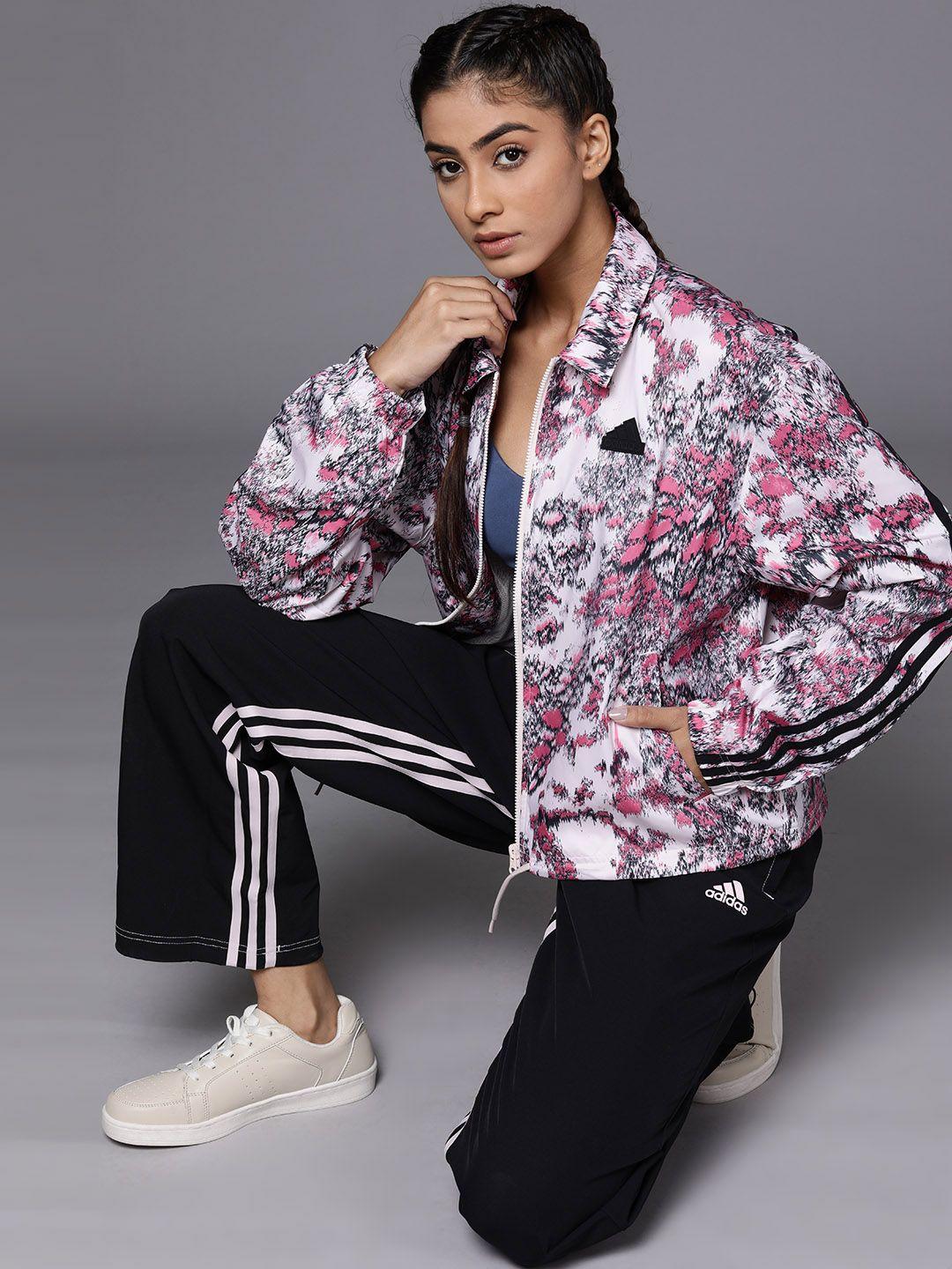 adidas women future icons woven windbreaker striped jacket