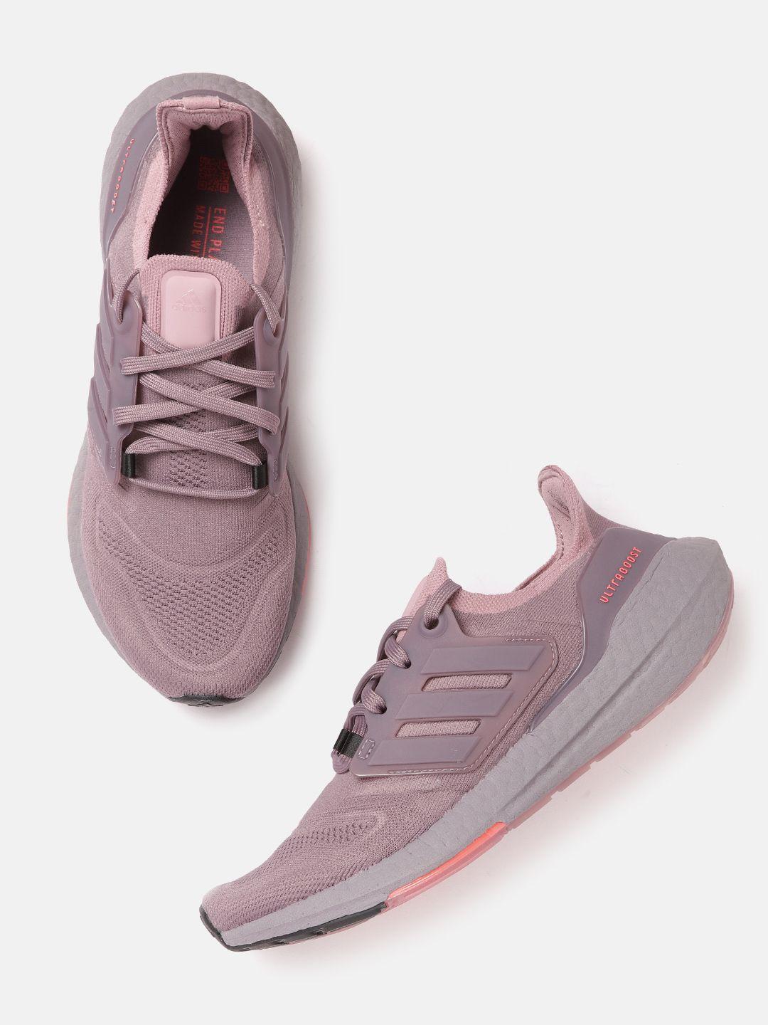 adidas women mauve woven design ultraboost 22 running shoes