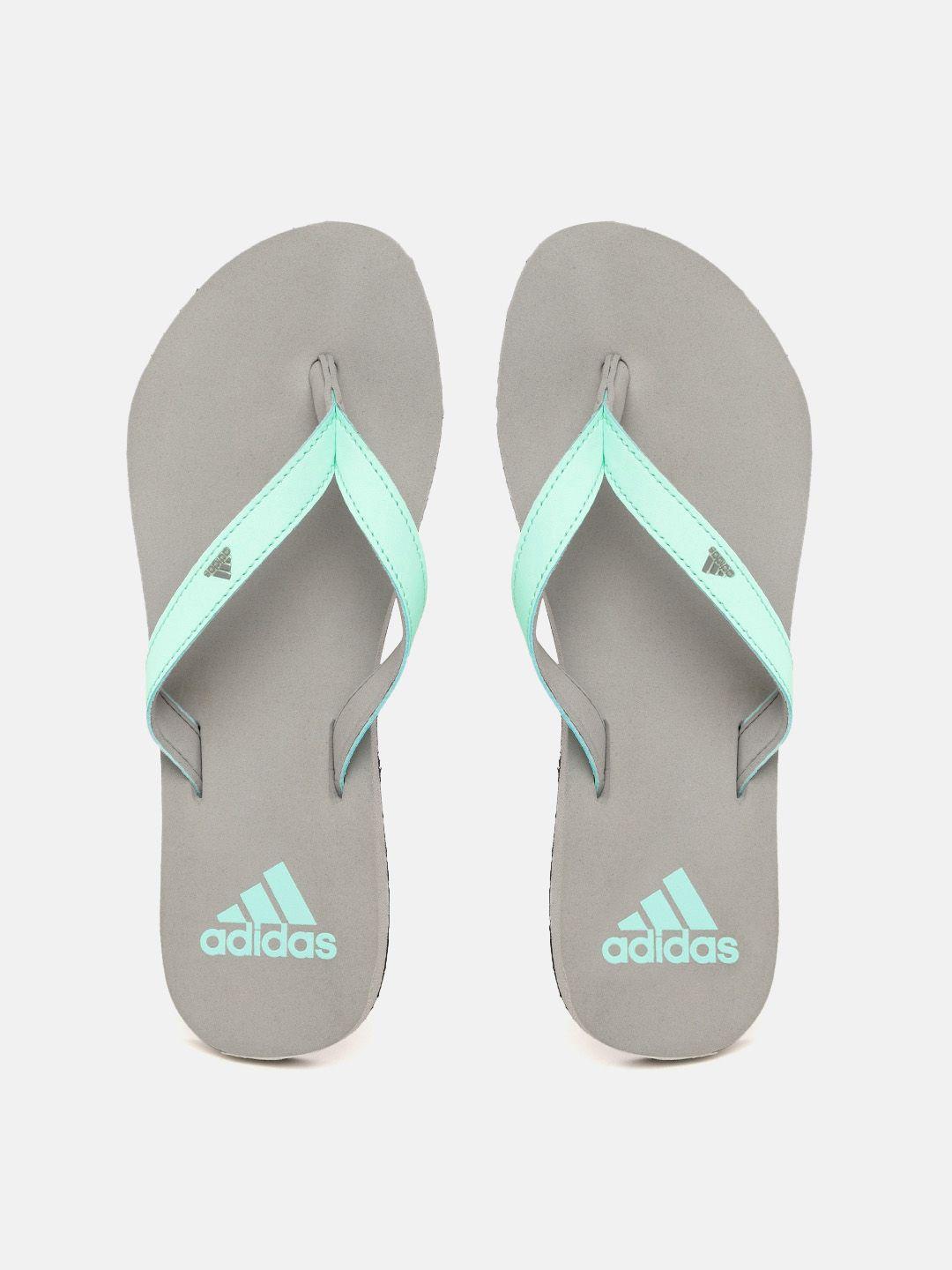 adidas women mint green & grey eezay 2018 thong flip-flops