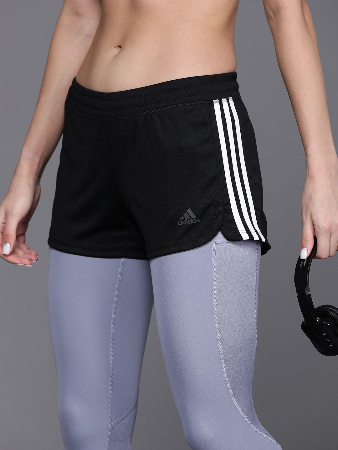 adidas women pacer 3-stripes knit shorts