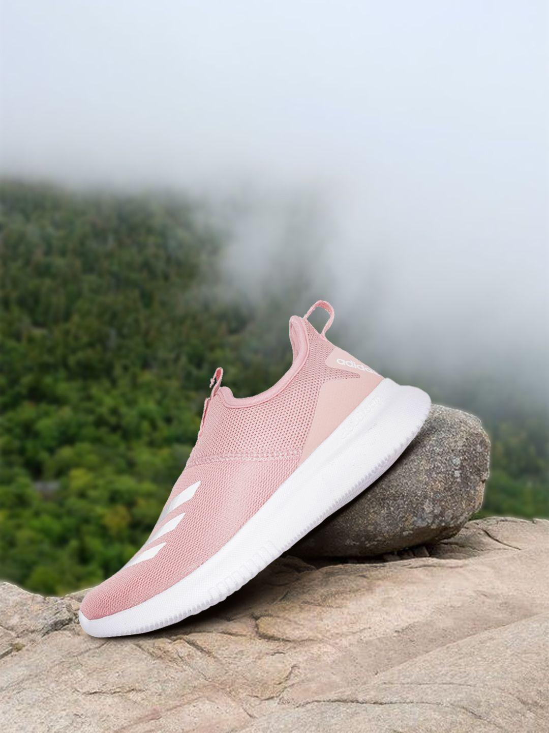 adidas women pink & white woven design sheenwalk shoes