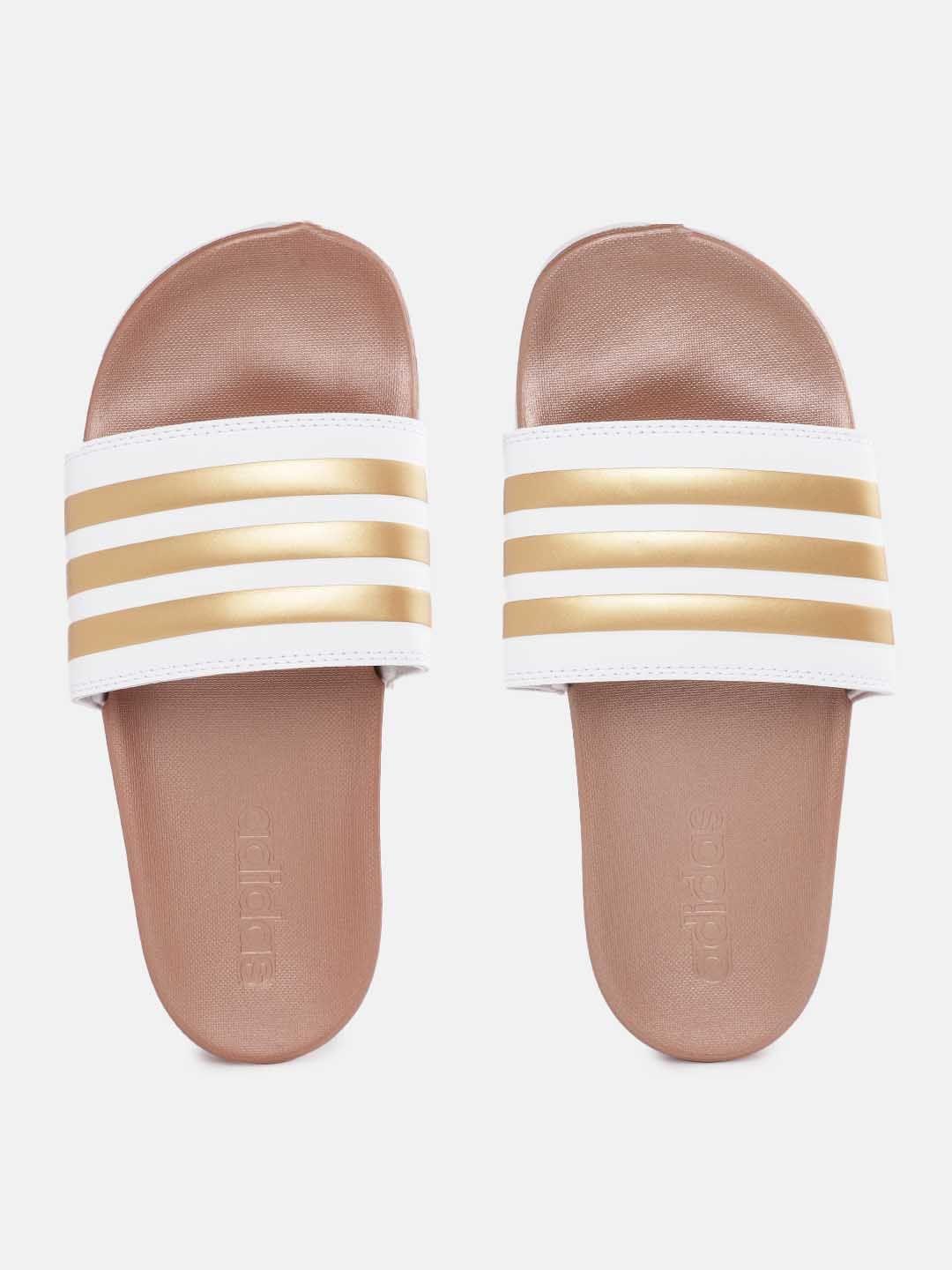 adidas women striped adilette comfort sliders