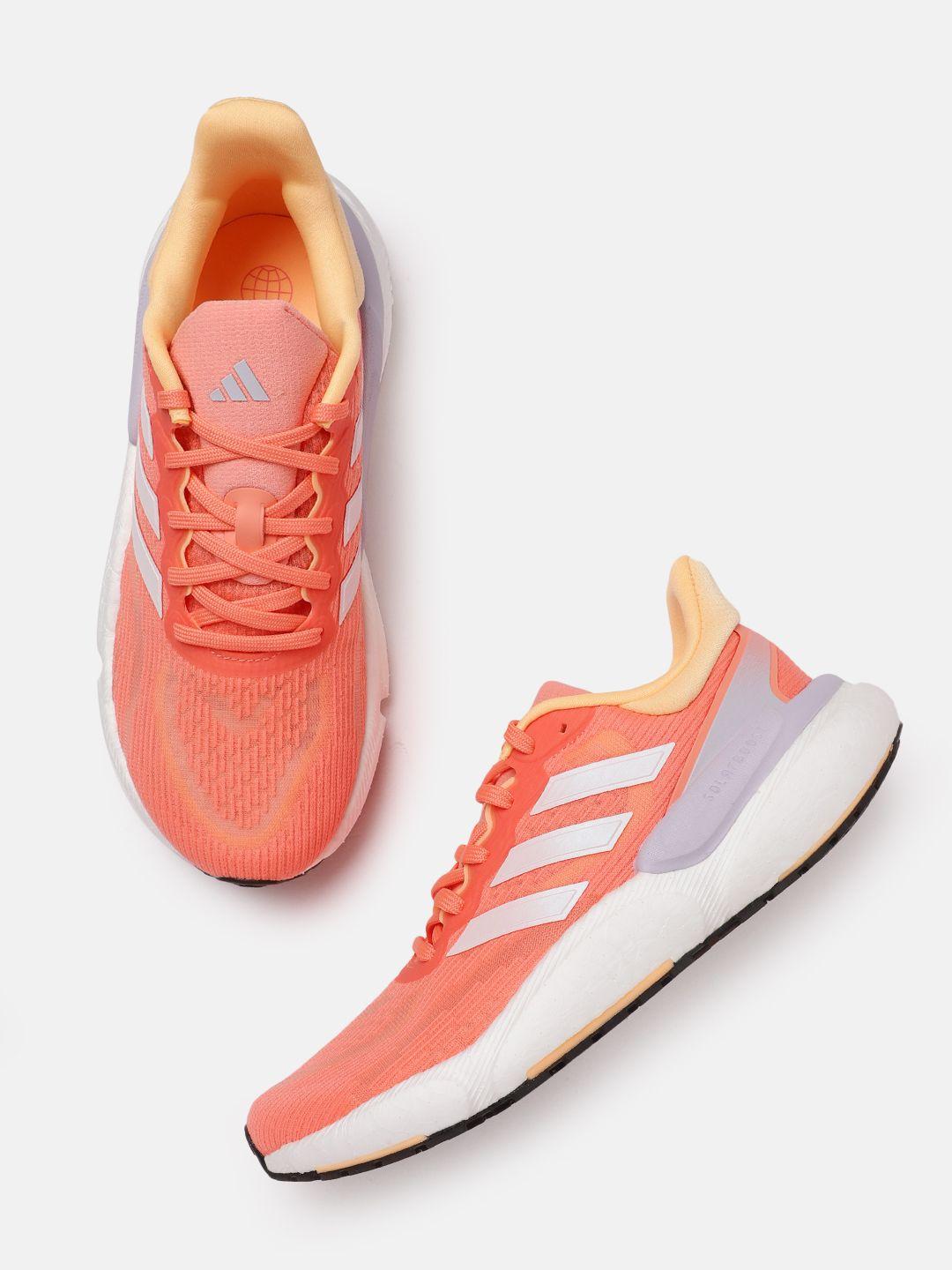 adidas women striped detail solar boost 5 running shoes