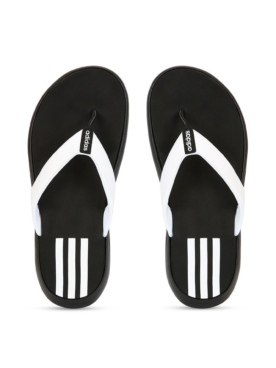 adidas women white & black flip flops