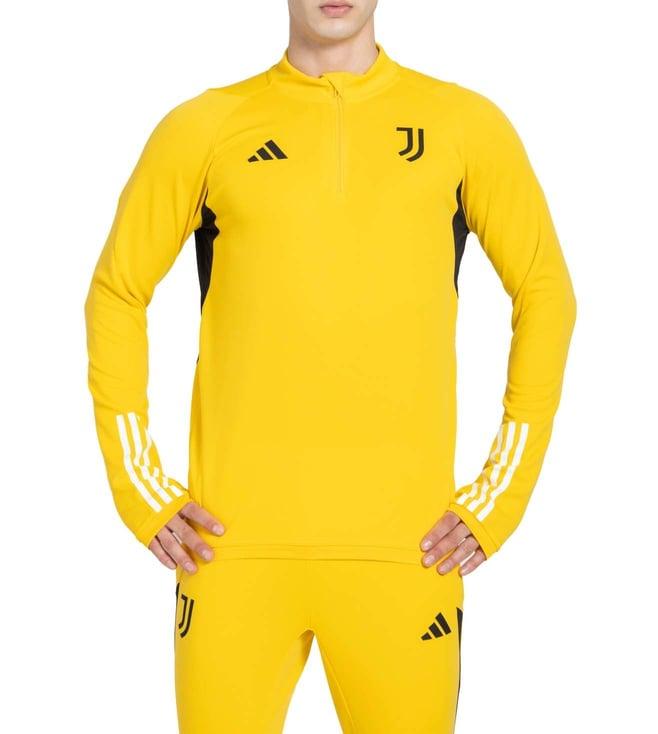 adidas yellow logo slim fit sweatshirt