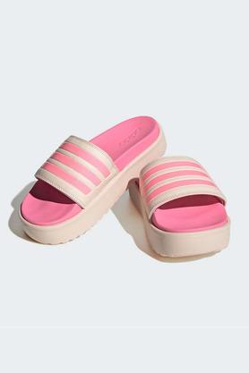 adilette platform synthetic slip-on women's slides - pink