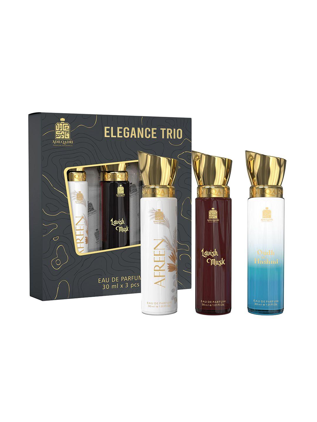 adilqadri luxury set of 3 afreen-lavish musk-oudh al hashmi eau de parfum - 30ml each