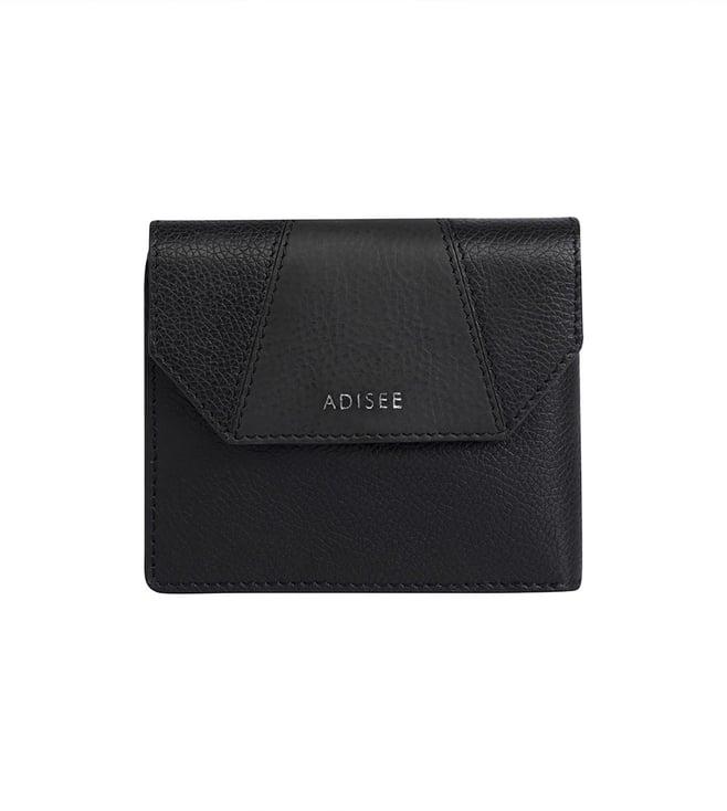 adisee black top-grain leather ivy wallet