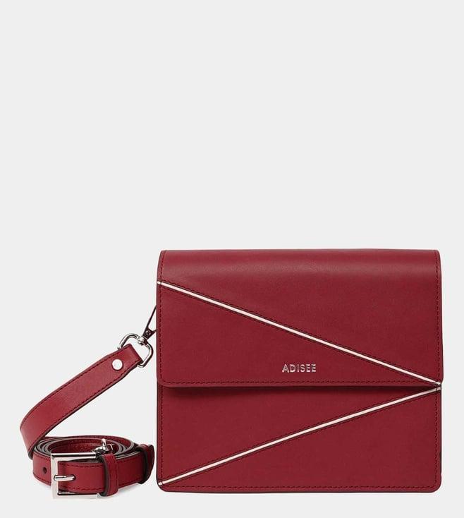 adisee diana mini maroon & ivory shoulder bag