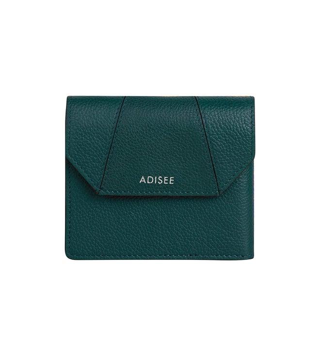 adisee teal top-grain leather ivy wallet