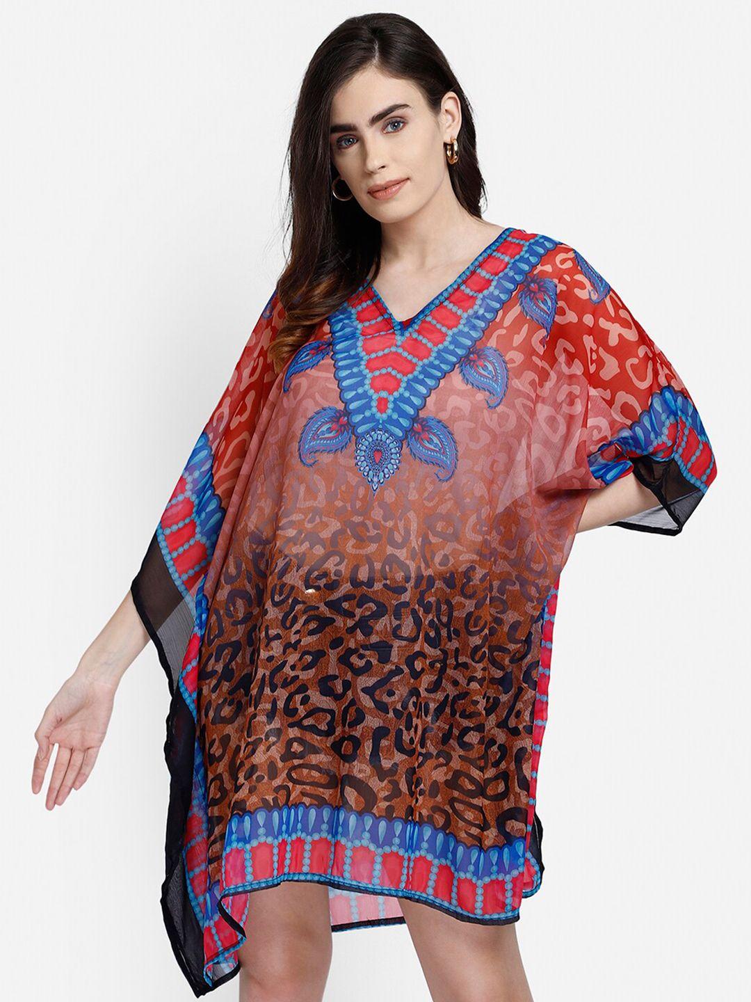 aditi wasan animal chiffon kaftan dress