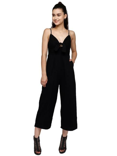 aditi wasan black shoulder straps jumpsuit