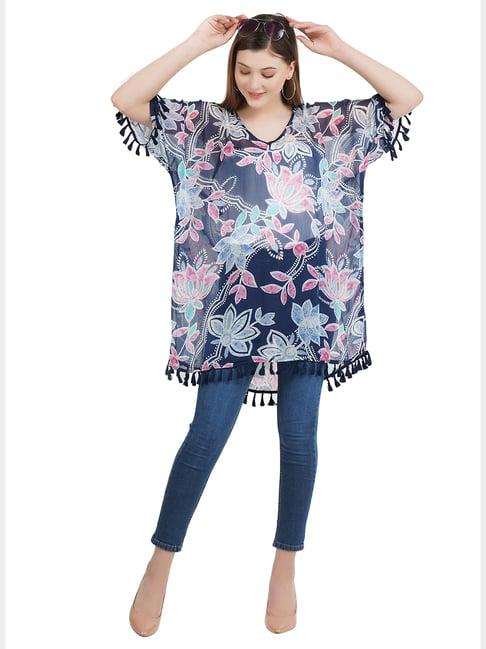 aditi wasan blue printed top