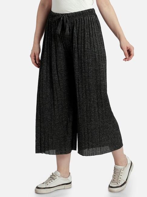 aditi wasan charcoal relaxed fit pleated culottes